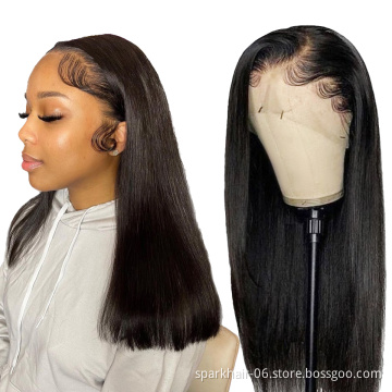 Top Selling Raw Indian 13*4 Lace Front Wig Human Hair Body Wave Single Donor Indian Virgin Hair Lace Frontal Double Drawn Wig